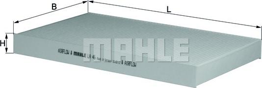 MAHLE LA 46 - Фільтр, повітря у внутрішній простір autozip.com.ua