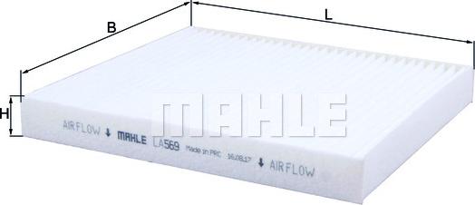 MAHLE LA 569 - Фільтр, повітря у внутрішній простір autozip.com.ua