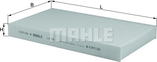 MAHLE LA 56 - Фільтр, повітря у внутрішній простір autozip.com.ua