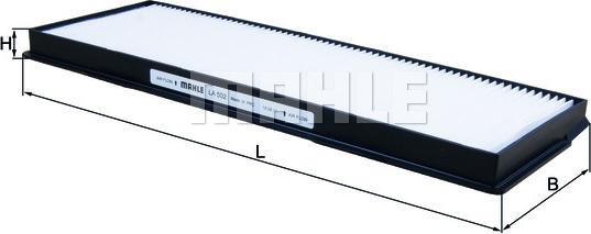 MAHLE LA 502 - Фільтр, повітря у внутрішній простір autozip.com.ua