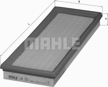 MAHLE LA 151 - Фільтр, повітря у внутрішній простір autozip.com.ua