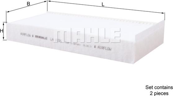 MAHLE LA 1156/S - Фільтр, повітря у внутрішній простір autozip.com.ua