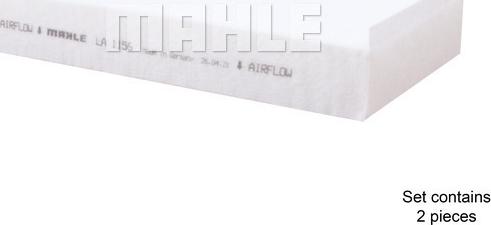 MAHLE LA 1156/S - Фільтр, повітря у внутрішній простір autozip.com.ua