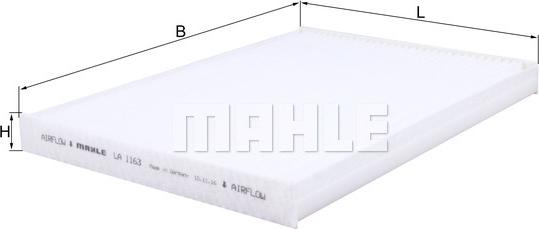 MAHLE LA 1163 - Фільтр, повітря у внутрішній простір autozip.com.ua
