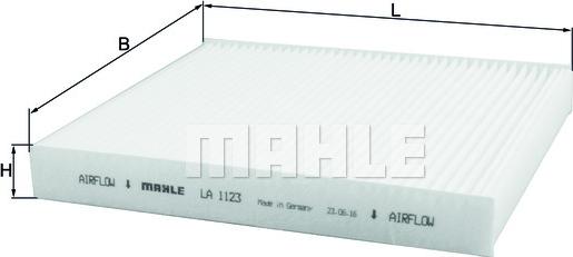 MAHLE LA 1123 - Фільтр, повітря у внутрішній простір autozip.com.ua
