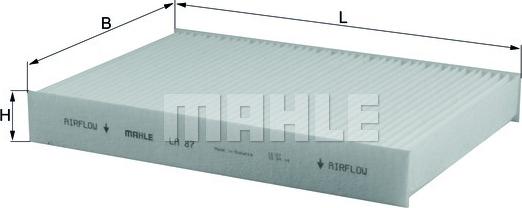 MAHLE LA 87 - Фільтр, повітря у внутрішній простір autozip.com.ua