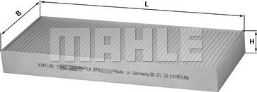 MAHLE LA 279 - Фільтр, повітря у внутрішній простір autozip.com.ua