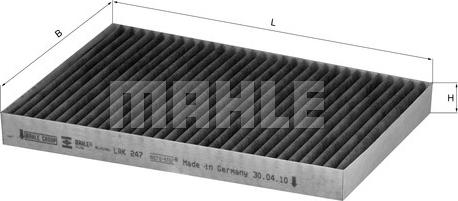 MAHLE LAK 247 - Фільтр, повітря у внутрішній простір autozip.com.ua
