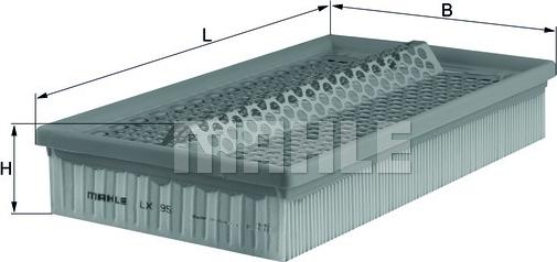 MAHLE LX 95 - Повітряний фільтр autozip.com.ua