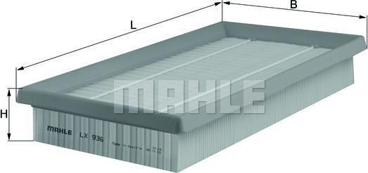 MAHLE LX 936 - Повітряний фільтр autozip.com.ua