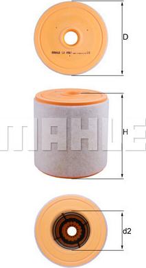 MAHLE LX 4961 - Повітряний фільтр autozip.com.ua