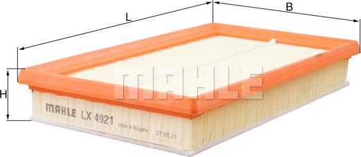 MAHLE LX 4921 - Повітряний фільтр autozip.com.ua