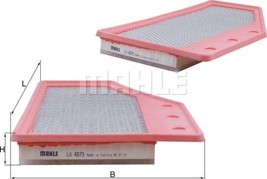 MAHLE LX 4573 - Повітряний фільтр autozip.com.ua