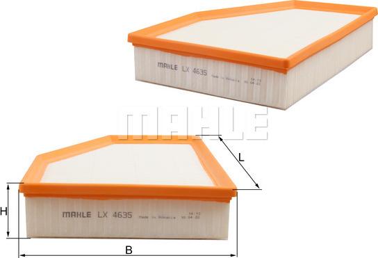 MAHLE LX 4635 - Повітряний фільтр autozip.com.ua