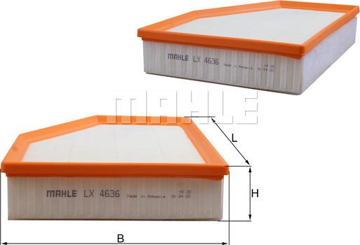 MAHLE LX 4636 - Повітряний фільтр autozip.com.ua