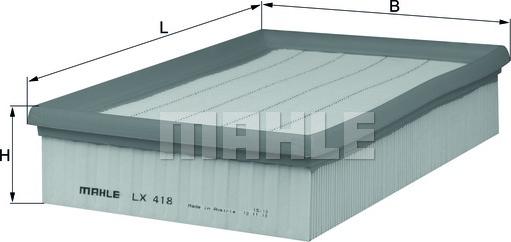 MAHLE LX 418 - Повітряний фільтр autozip.com.ua