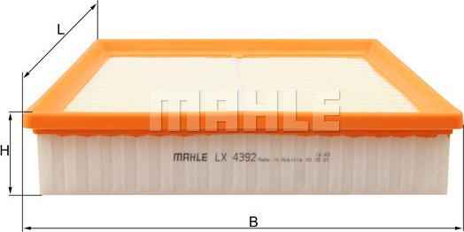 MAHLE LX 4392 - Повітряний фільтр autozip.com.ua