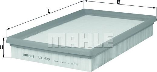MAHLE LX 430 - Повітряний фільтр autozip.com.ua