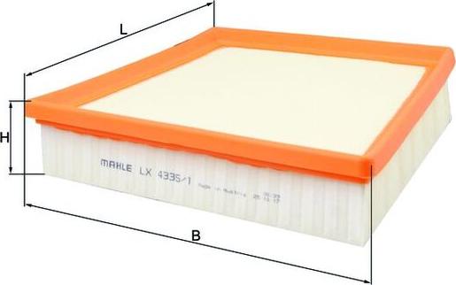 MAHLE LX 4335/1 - Повітряний фільтр autozip.com.ua