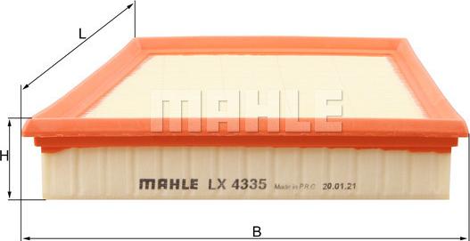 MAHLE LX 4335 - Повітряний фільтр autozip.com.ua