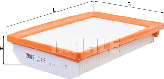 MAHLE LX 4333 - Повітряний фільтр autozip.com.ua