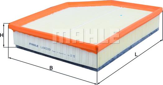 MAHLE LX 4233 - Повітряний фільтр autozip.com.ua