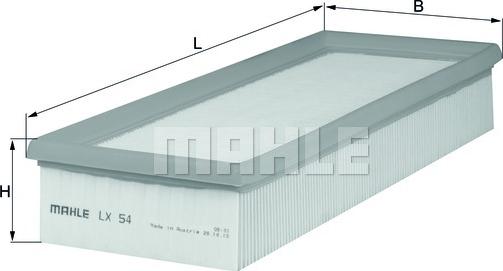 MAHLE LX 54 - Повітряний фільтр autozip.com.ua
