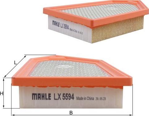 MAHLE LX 5594 - Повітряний фільтр autozip.com.ua