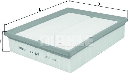 MAHLE LX 622 - Повітряний фільтр autozip.com.ua