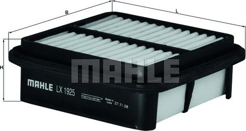 MAHLE LX 1925 - Повітряний фільтр autozip.com.ua