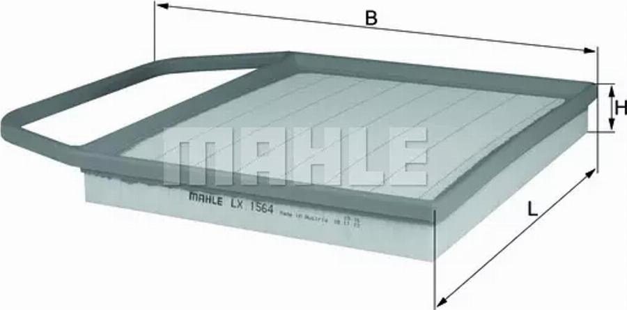 MAHLE LX 1564 - Повітряний фільтр autozip.com.ua
