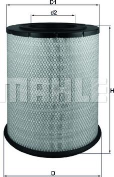 MAHLE LX 1587 - Повітряний фільтр autozip.com.ua