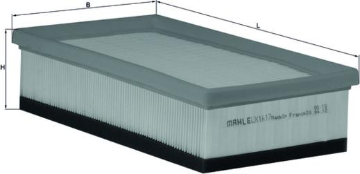 MAHLE LX 1617 - Повітряний фільтр autozip.com.ua