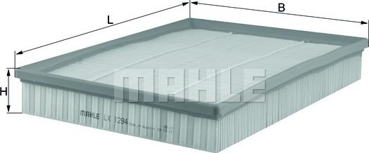 MAHLE LX 1294 - Повітряний фільтр autozip.com.ua