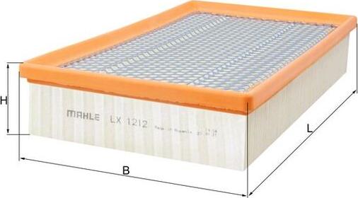 MAHLE LX 1212 - Повітряний фільтр autozip.com.ua