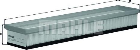 MAHLE LX 1745 - Повітряний фільтр autozip.com.ua