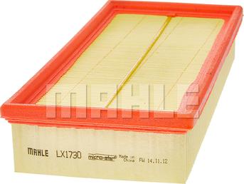MAHLE LX 1730 - Повітряний фільтр autozip.com.ua