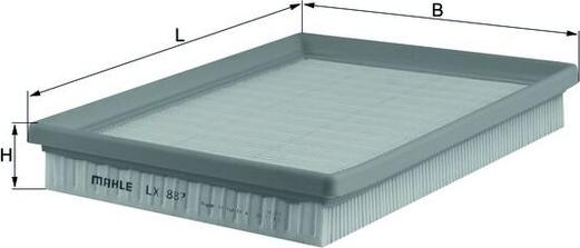 MAHLE LX 887 - Повітряний фільтр autozip.com.ua