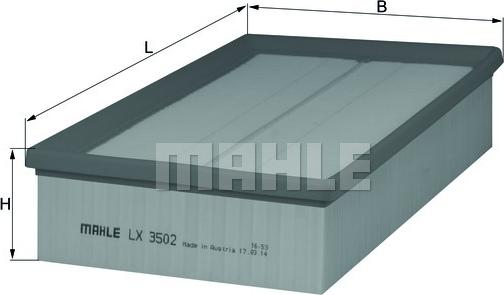 MAHLE LX 3502 - Повітряний фільтр autozip.com.ua