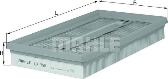 MAHLE LX 350 - Повітряний фільтр autozip.com.ua