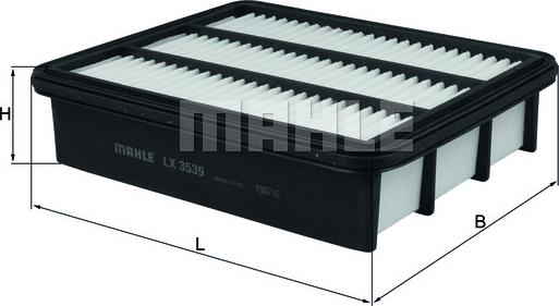 MAHLE LX 3539 - Повітряний фільтр autozip.com.ua