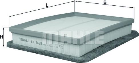 MAHLE LX 3685 - Повітряний фільтр autozip.com.ua