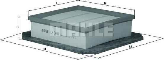MAHLE LX 3061 - Повітряний фільтр autozip.com.ua