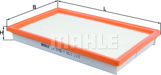 MAHLE LX 3196/1 - Повітряний фільтр autozip.com.ua