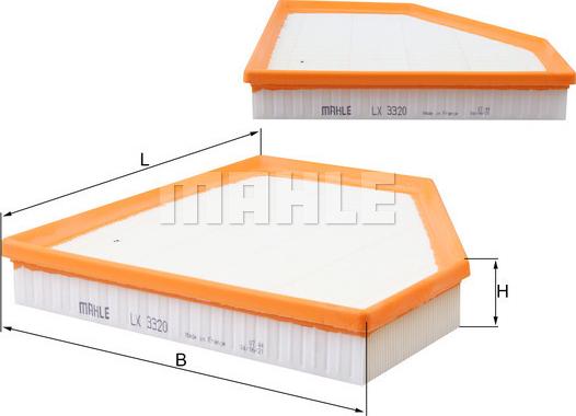 MAHLE LX 3320 - Повітряний фільтр autozip.com.ua