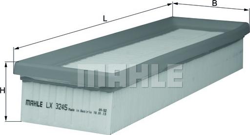 MAHLE LX 3245 - Повітряний фільтр autozip.com.ua