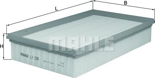 MAHLE LX 296 - Повітряний фільтр autozip.com.ua