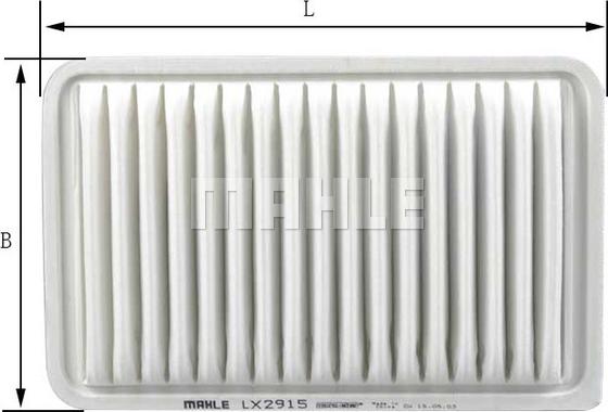 MAHLE LX 2915 - Повітряний фільтр autozip.com.ua