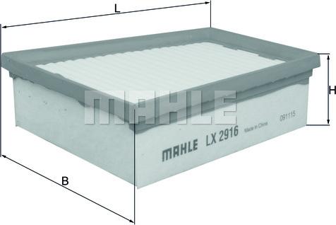MAHLE LX 2916 - Повітряний фільтр autozip.com.ua