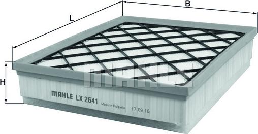 MAHLE LX 2641 - Повітряний фільтр autozip.com.ua